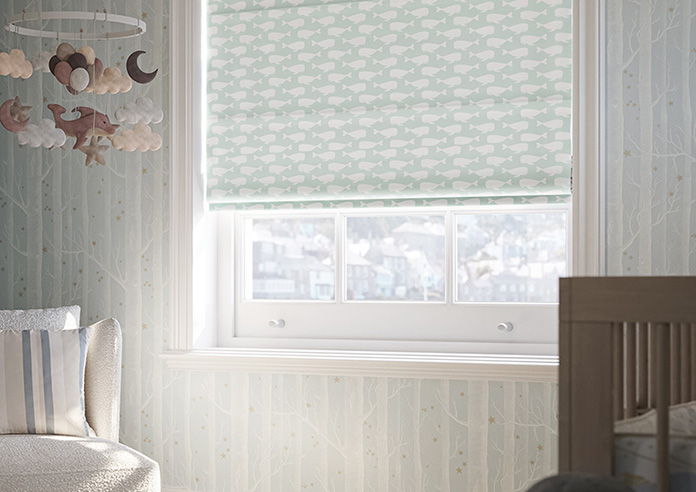 Whaling Around, Moss Green - Twist&Fit Roman Blind - Image 5